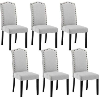 Woltu 6 Stühle Set Graue Esstische mit Massivholzbeinen Woltu 6 Stühle Set Graue Esstische mit Massivholzbeinen