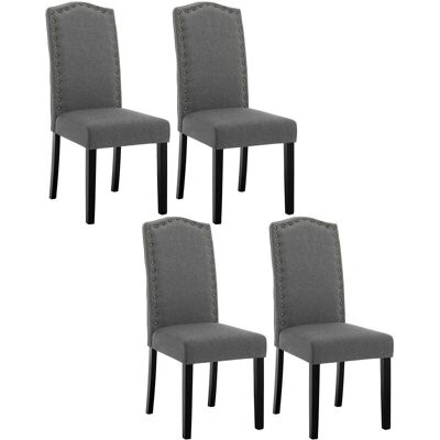 Juego de 4 Sillas de Comedor Woltu - Respaldo Alto, Patas de Madera, Asiento Acolchado Juego de 4 Sillas de Comedor Woltu - Respaldo Alto, Patas de Madera, Asiento Acolchado