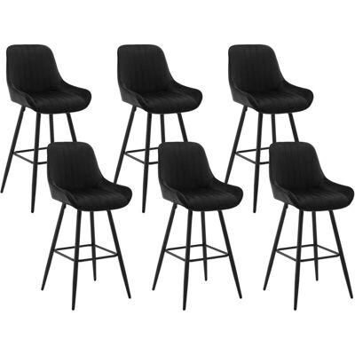 Woltu - Juego de 6 Taburetes de Bar de Terciopelo - Terciopelo - Reposabrazos - Taburetes Woltu - Juego de 6 Taburetes de Bar de Terciopelo - Terciopelo - Reposabrazos - Taburetes