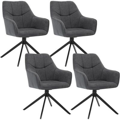 Woltu - Juego de 4 Sillas de Comedor con Patas de Metal - Giratoria, Ergonómica, Gris Oscuro Woltu - Juego de 4 Sillas de Comedor con Patas de Metal - Giratoria, Ergonómica, Gris Oscuro