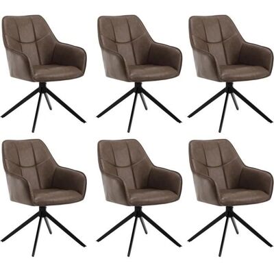 Juego de 6 Sillas de Comedor - Giratorias, Ergonómicas, Patas de Metal Juego de 6 Sillas de Comedor - Giratorias, Ergonómicas, Patas de Metal