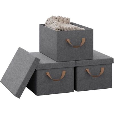 Juego de 3 Cajas de Almacenamiento Plegables 51L - Cesta de almacenamiento Juego de 3 Cajas de Almacenamiento Plegables 51L - Cesta de almacenamiento