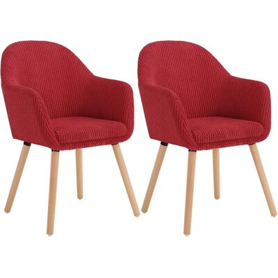 WOLTU - 2x Sillas de comedor con patas de metal - Rojo - Pana - Dining chairs WOLTU - 2x Sillas de comedor con patas de metal - Rojo - Pana - Dining chairs