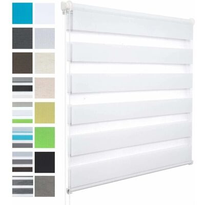 Estor Enrollable Doble Blanco - 105x120 cm - Woltu Estor Enrollable Doble Blanco - 105x120 cm - Woltu