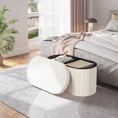 Woltu W0ETT0138 Ottoman - Velvet Foldable Storage Bench Woltu W0ETT0138 Ottoman - Velvet Foldable Storage Bench