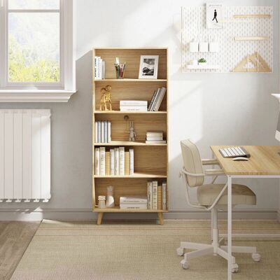 Estantería moderna de cemento WOLTU 5 estantes Roble Claro - Muebles de almacenamiento Estantería moderna de cemento WOLTU 5 estantes Roble Claro - Muebles de almacenamiento