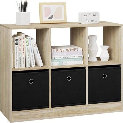 Étagère WOLTU Chêne Clair avec 6 Cubes - Rangement & Bureau - Publicité Étagère WOLTU Chêne Clair avec 6 Cubes - Rangement & Bureau - Publicité