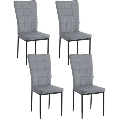 WOLTU - Esszimmerstuhl-Set - Hochrücken Samt, Grau Dunkel WOLTU - Esszimmerstuhl-Set - Hochrücken Samt, Grau Dunkel