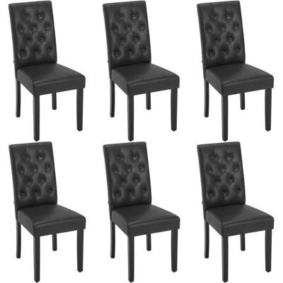 Woltu - Juego de 6 Sillas de Comedor - Negro - Moderno - Sillas de comedor Woltu - Juego de 6 Sillas de Comedor - Negro - Moderno - Sillas de comedor
