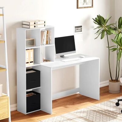 Woltu - DeskBookcase-6Cubes-2Boxes - Blanc - 6 Cubes - Bureau avec bibliothèque - Publicité Woltu - DeskBookcase-6Cubes-2Boxes - Blanc - 6 Cubes - Bureau avec bibliothèque - Publicité