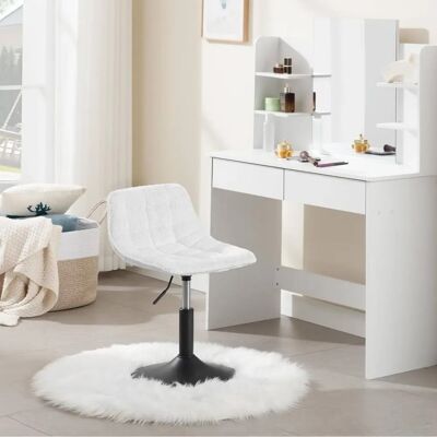 Woltu W0ATT0364-1 Biały stołek barowy z chenille Woltu W0ATT0364-1 Biały stołek barowy z chenille