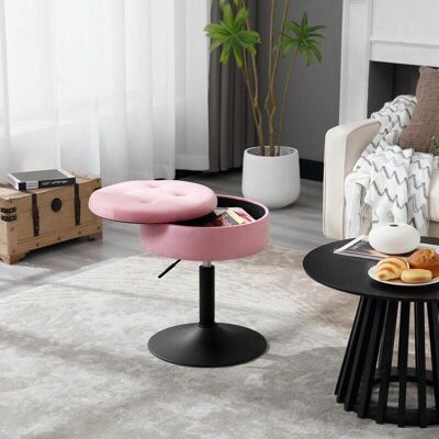 WOLTU Taburete de Bar Rosa Ajustable con Almacenamiento - Moderno y Estable WOLTU Taburete de Bar Rosa Ajustable con Almacenamiento - Moderno y Estable
