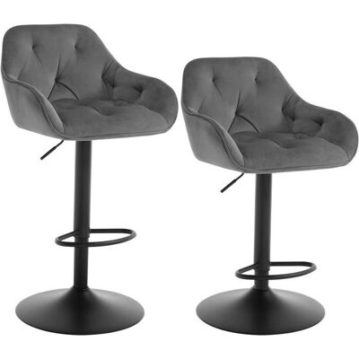 WOLTU 2x Taburete de Bar Giratorio Ajustable Moderno Gris Oscuro WOLTU 2x Taburete de Bar Giratorio Ajustable Moderno Gris Oscuro