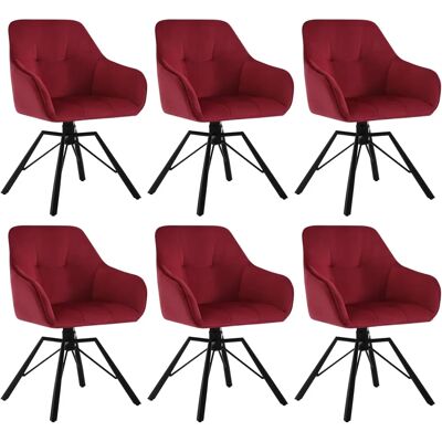Woltu - Silla giratoria 360° - Terciopelo Burdeos - 6x - Silla de comedor Woltu - Silla giratoria 360° - Terciopelo Burdeos - 6x - Silla de comedor