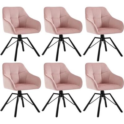 WOLTU Modelo 6x Sillas de Comedor Giratorias Terciopelo Rosa - Silla de Oficina WOLTU Modelo 6x Sillas de Comedor Giratorias Terciopelo Rosa - Silla de Oficina