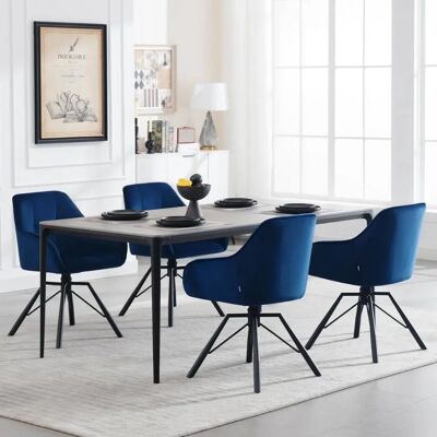Silla de Restaurante Woltu W0ATT0389-1 - Azul - Giratoria 360° - Ergonómica y Resistente Silla de Restaurante Woltu W0ATT0389-1 - Azul - Giratoria 360° - Ergonómica y Resistente