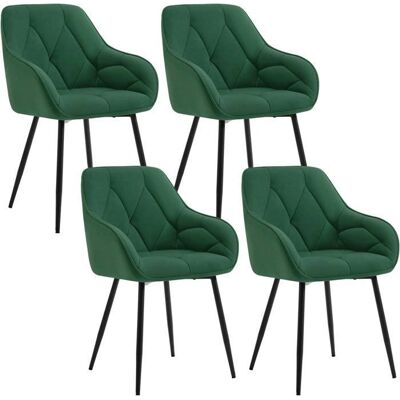 Sillas modernas de terciopelo Woltu - Para cocina o salón, verde oscuro Sillas modernas de terciopelo Woltu - Para cocina o salón, verde oscuro