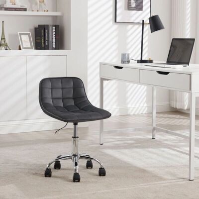 Silla de Oficina Giratoria de Terciopelo y Metal Oscuro - WOLTU Ajustable Silla de Oficina Giratoria de Terciopelo y Metal Oscuro - WOLTU Ajustable