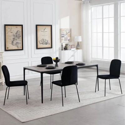 Silla apilable de comedor negra Woltu W0ATT0408-4 Silla apilable de comedor negra Woltu W0ATT0408-4