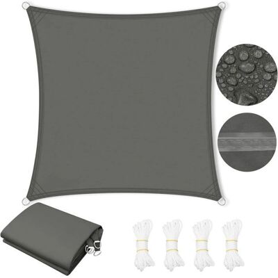 WOLTU Lona impermeable multiusos para exterior 3x3m Lona con ojales de 200 g/m² Gris oscuro - Waterproof Sunshade WOLTU Lona impermeable multiusos para exterior 3x3m Lona con ojales de 200 g/m² Gris oscuro - Waterproof Sunshade