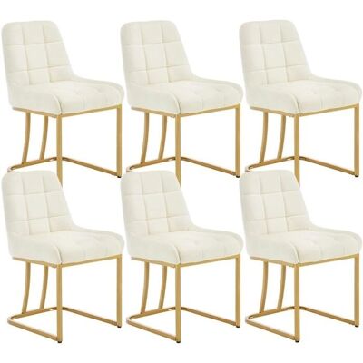 Woltu - 6x Velvet Dining Chairs Cream - Sillas de comedor Woltu - 6x Velvet Dining Chairs Cream - Sillas de comedor