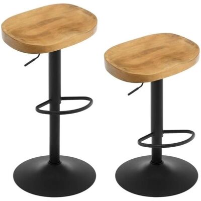 Woltu 2x Taburetes de Bar de Madera Clara Modernos - Taburetes Woltu 2x Taburetes de Bar de Madera Clara Modernos - Taburetes