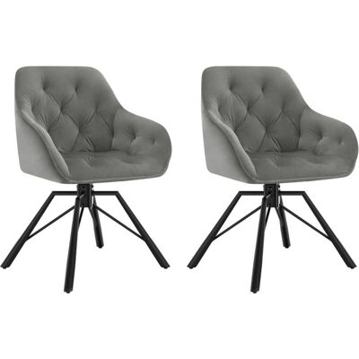 WOLTU 2x Sillas de Comedor Giratorias de Terciopelo con Reposabrazos - Sala Moderna WOLTU 2x Sillas de Comedor Giratorias de Terciopelo con Reposabrazos - Sala Moderna