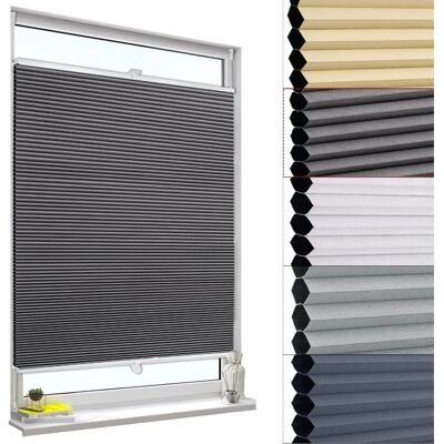 Estor Panal de Abeja Woltu - 100x130 cm - Gris-Blanco - Ventana Estor Panal de Abeja Woltu - 100x130 cm - Gris-Blanco - Ventana
