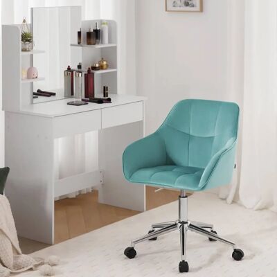 Silla de Oficina Woltu - Terciopelo Turquesa Ergonómica con Altura Ajustable Silla de Oficina Woltu - Terciopelo Turquesa Ergonómica con Altura Ajustable