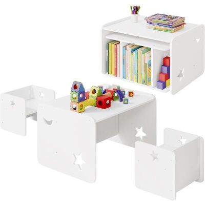 Woltu Set de Mesa Infantil Multiusos - Blanco - Muebles para Niños Woltu Set de Mesa Infantil Multiusos - Blanco - Muebles para Niños