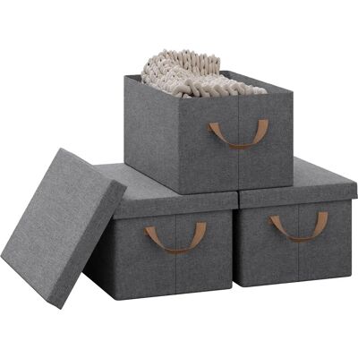 Woltu 6x Storage Boxes with Lid - 51L - Gray Woltu 6x Storage Boxes with Lid - 51L - Gray