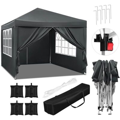 WOLTU - Garden Pavilion 3x3m - Anthracite - Waterproof Canvas - Publicité WOLTU - Garden Pavilion 3x3m - Anthracite - Waterproof Canvas - Publicité