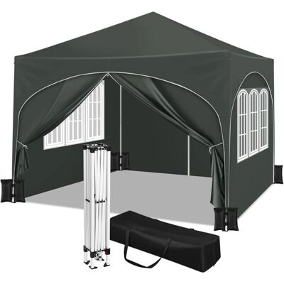 WOLTU - Cenador de Jardín 3x3 m - Gris - Garden gazebo WOLTU - Cenador de Jardín 3x3 m - Gris - Garden gazebo