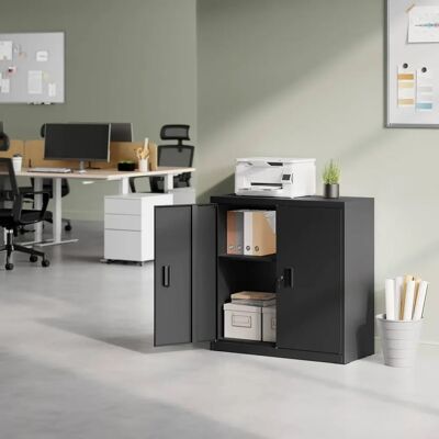 Armario de almacenamiento de oficina Woltu W0ATT0597 - Cerradura, Espacioso, Estante ajustable Armario de almacenamiento de oficina Woltu W0ATT0597 - Cerradura, Espacioso, Estante ajustable