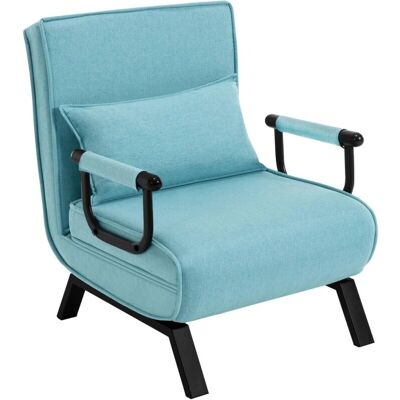 Woltu - Sillón cama ajustable en 5 posiciones, azul - Sofá cama Woltu - Sillón cama ajustable en 5 posiciones, azul - Sofá cama