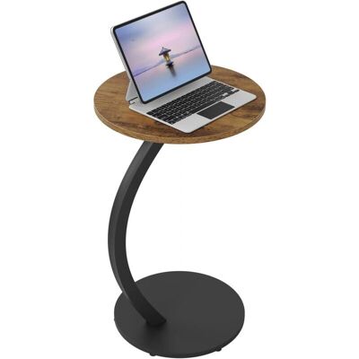 Woltu Mesa de Sofá en Forma de C de Efecto Madera Vintage - Mesa de Centro Woltu Mesa de Sofá en Forma de C de Efecto Madera Vintage - Mesa de Centro