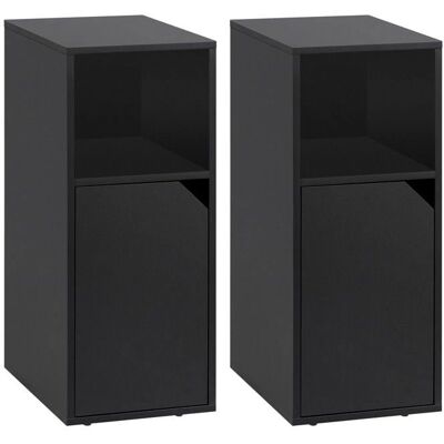 WOLTU - Mesita de noche con cajón 25x35x62cm Negro - 25x35x62 cm - Black - Nightstand WOLTU - Mesita de noche con cajón 25x35x62cm Negro - 25x35x62 cm - Black - Nightstand
