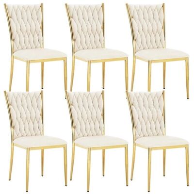 WOLTU - Set6 - Beige Velvet - High back - Sillas de comedor WOLTU - Set6 - Beige Velvet - High back - Sillas de comedor