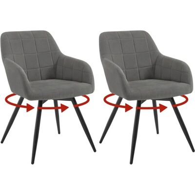Woltu - Ensemble fauteuils tournants velours - Gris - Fauteuils tournants - Publicité Woltu - Ensemble fauteuils tournants velours - Gris - Fauteuils tournants - Publicité