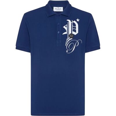 Philipp Plein Dark blue Gothic Polo shirt - Polo shirt Philipp Plein Dark blue Gothic Polo shirt - Polo shirt