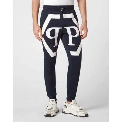 Philipp Plein Hexagon Blauw Joggingbroek - Joggingbroek Philipp Plein Hexagon Blauw Joggingbroek - Joggingbroek
