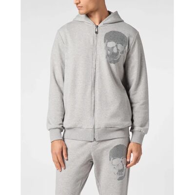 Philipp Plein - Zipped Hoodie - Skull Strass - Grey - Hoodie Philipp Plein - Zipped Hoodie - Skull Strass - Grey - Hoodie