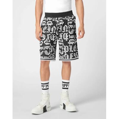 Philipp Plein Black Gothic Jogging Shorts Philipp Plein Black Gothic Jogging Shorts