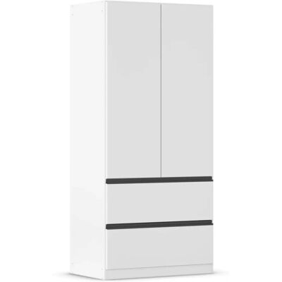 RAUCH Costa Kleiderschrank - Alpinweiß/schwarz - 90cm breit RAUCH Costa Kleiderschrank - Alpinweiß/schwarz - 90cm breit