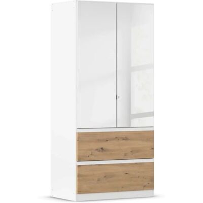 rauch Costa Kleiderschrank - 90cm Weiß/Eiche Artisan - 2 St. rauch Costa Kleiderschrank - 90cm Weiß/Eiche Artisan - 2 St.