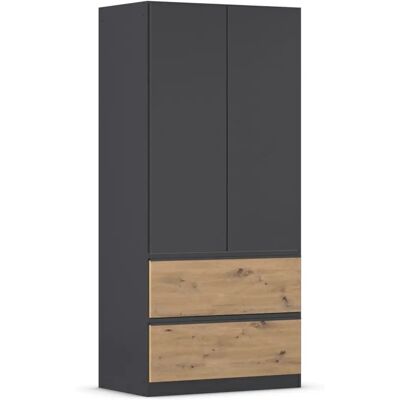 Rauch Costa Kleiderschrank - Eiche Artisan, Grau, 90x197x54cm - Kleiderschrank Rauch Costa Kleiderschrank - Eiche Artisan, Grau, 90x197x54cm - Kleiderschrank