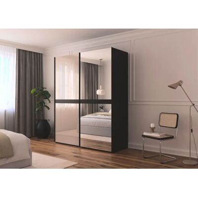RAUCH - Scale-LINE - Schwarz/Glas Fango - Schwebetürenschrank RAUCH - Scale-LINE - Schwarz/Glas Fango - Schwebetürenschrank