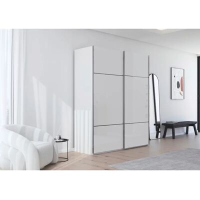 RAUCH Scale-TRIO Schrank - Schiebetüren, 4 Regale, Glastfront RAUCH Scale-TRIO Schrank - Schiebetüren, 4 Regale, Glastfront