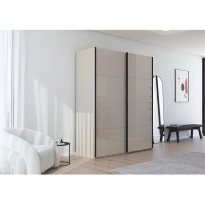Rauch - Scale-FYRA - Champagner-Glas - Schwarze Griffe - Kleiderschrank Rauch - Scale-FYRA - Champagner-Glas - Schwarze Griffe - Kleiderschrank