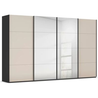 RAUCH - Scale-FYRA - Beige - Schwarz - Schwebetürenschrank RAUCH - Scale-FYRA - Beige - Schwarz - Schwebetürenschrank